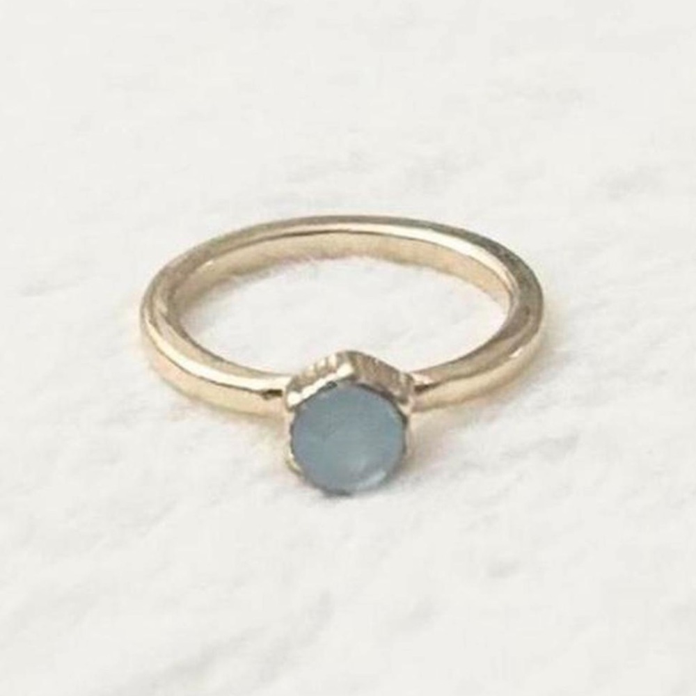 5/$15 🩷 MUST BUNDLE Gold Ring with Light Blue Stone - Elegant Minimalist